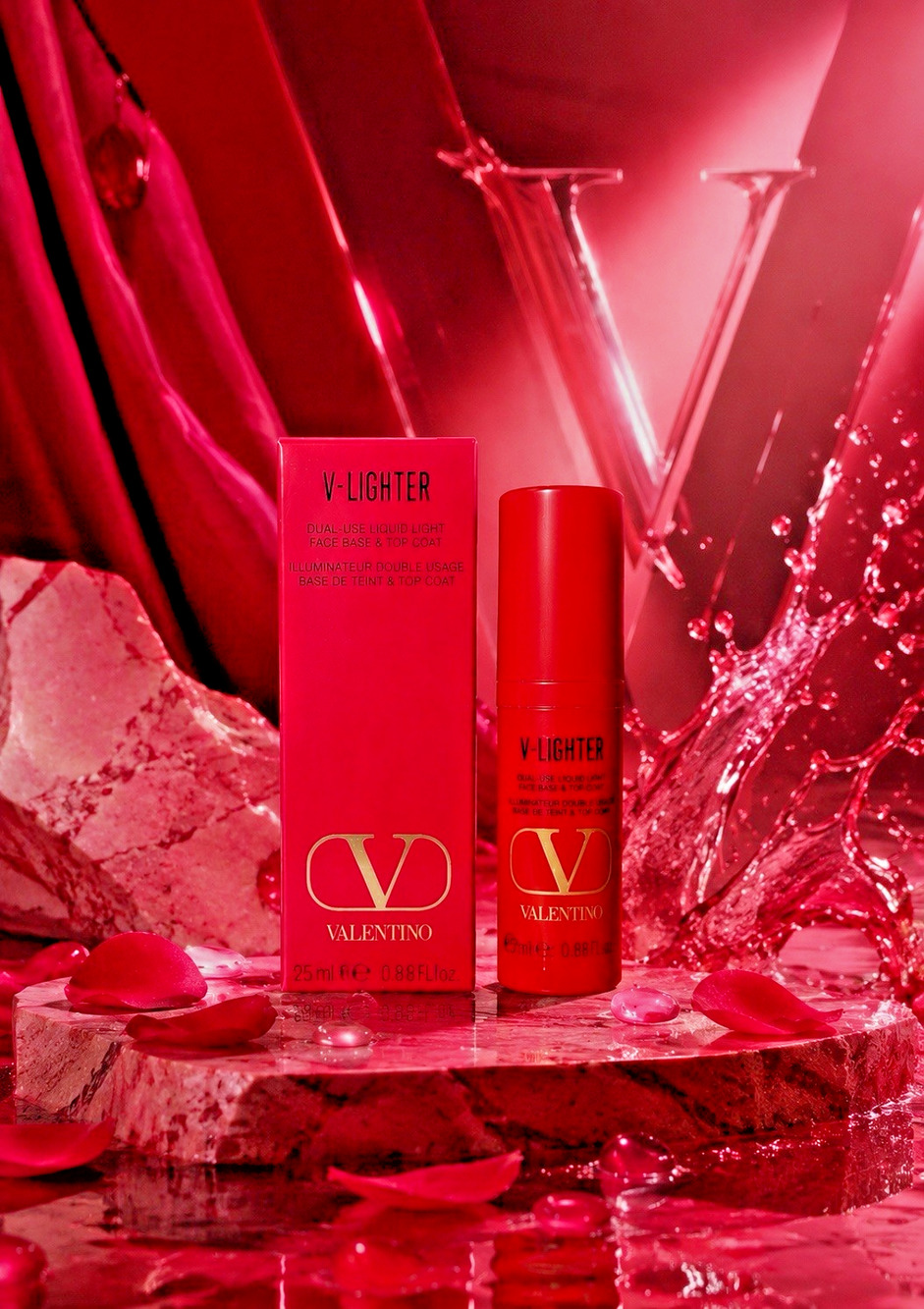 Valentino - V-Lighter - Face Base & Top Coat - Shade: Rosa - 0.16 fl oz/ 5 mL